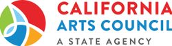 Colorful logo of the California Arts Council with a swirl design and bold text.