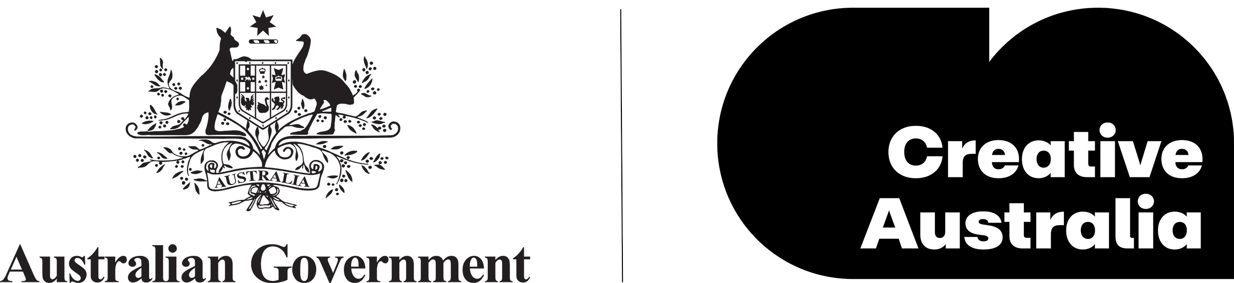 Logo featuring the Australian Government and Creative Australia, with kangaroos and stylized text.