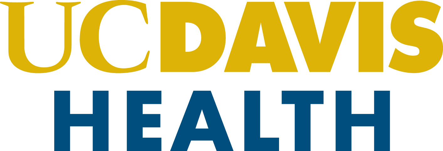 UC Davis Health logo in yellow and blue text on a white background.