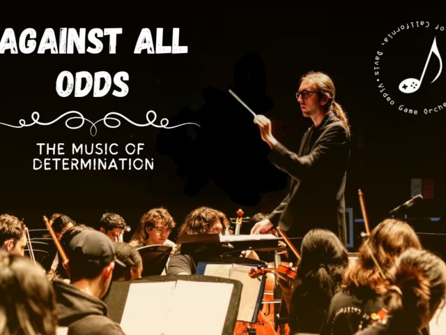 Conductor leads orchestra passionately on dark stage under spotlight, photograph