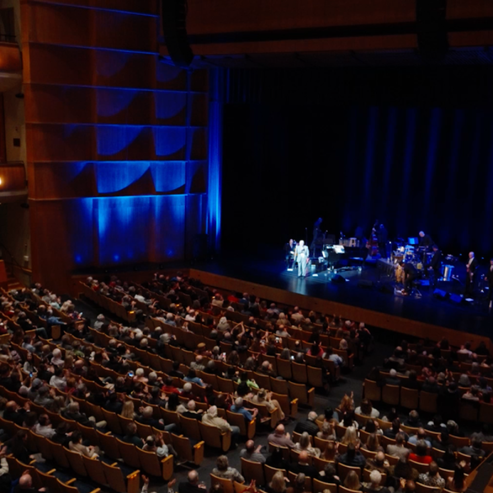 Mondavi center darkened interior for an event.