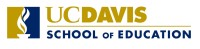 UC Davis School of Education logo featuring a flame and blue and gold colors.