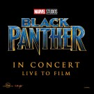 Marvel Studios Black Panther In Concert logo with Live to Film on black background